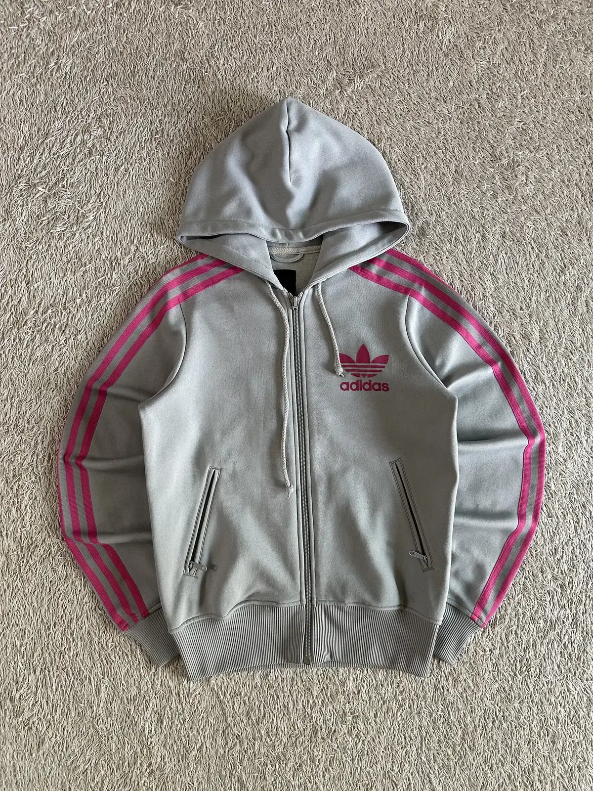 [S] 대장급) 90s 아디다스 ADIDAS 빅로고 후드 트랙탑 져지